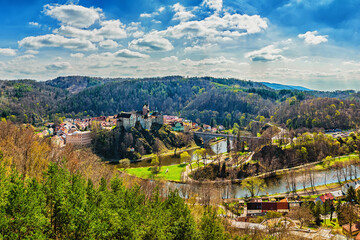 City and castle of Loket, Karlovy Vary Region (Karlsbad / Carlsbad), Czech Republic (Czechia) 
