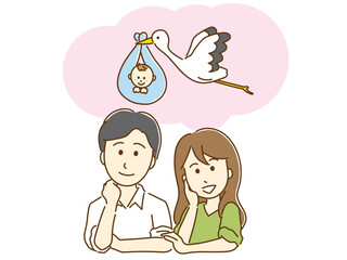 赤ちゃんが欲しいカップルのイラスト