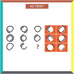 IQ test. Choose correct answer. Set of logical tasks composed of geometric shapes. Vector illustration - Vector 
