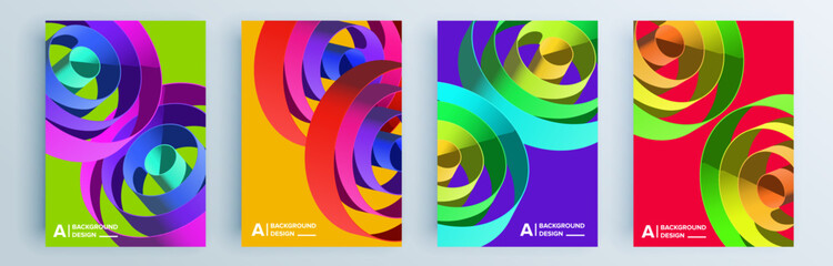 Obraz premium Modern abstract covers set, minimal covers design. Colorful geometric background, vector illustration.