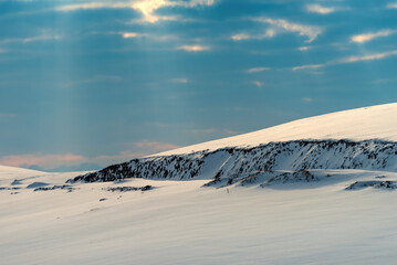 Mountain hill under snow in winter at Zlatibor, Serbia