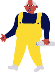 Cute cartoon handdrawn person color illustration