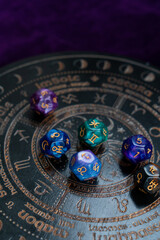 Zodiac horoscope with divination dice