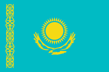 Happy patriotic celebration Kazakhstan day with turquoise background.