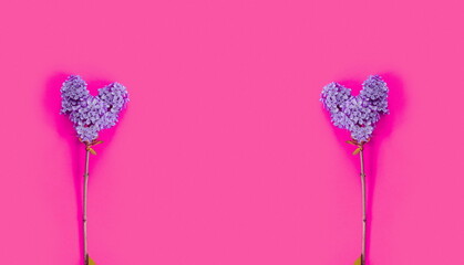 pink background with two heart