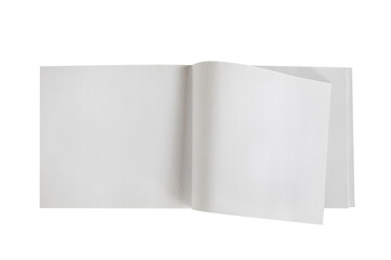 Blank white paper with pencil isolated on white ,clipping path included for design.