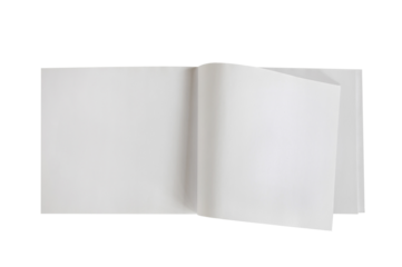 Blank white paper with pencil isolated on white ,clipping path included for design.