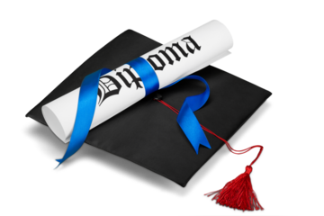 Mortarboard and Diploma