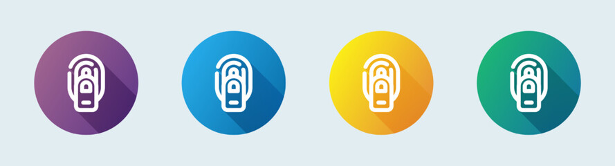 Fingerprint line icon in flat design style. Biometric signs vector illustration.