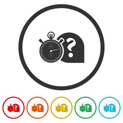 Quiz icon. Set icons in color circle buttons