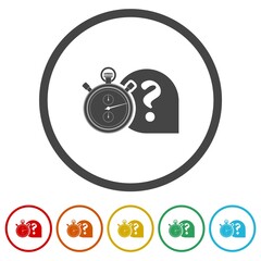 Quiz icon. Set icons in color circle buttons