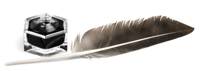 Feather Quill and Inkwell
