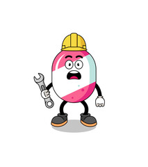Character Illustration of candy with 404 error