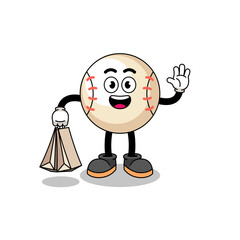 Cartoon of baseball shopping