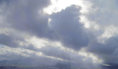 sky and clouds. Cool fashion digital template of graphic illustration. Abstract grungy backdrop in light gray tones. Colored stylish stone background in grey and white tones. Modern elegant image