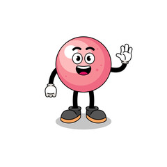 gum ball cartoon doing wave hand gesture