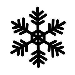 Snowflake silhouette. Cute winter snowflake illustration.