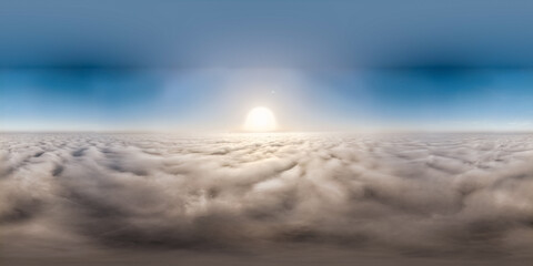 Panorama sferyczna nad formacją mgły