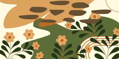 abstract flower mural. colorful creative background. for mural, print, decor, background, wallpaper. © ArtThree