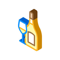 chardonnay white wine isometric icon vector. chardonnay white wine sign. isolated symbol illustration
