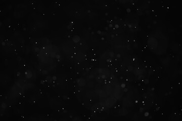 snow black background abstract texture, snowflakes falling in the sky overlay