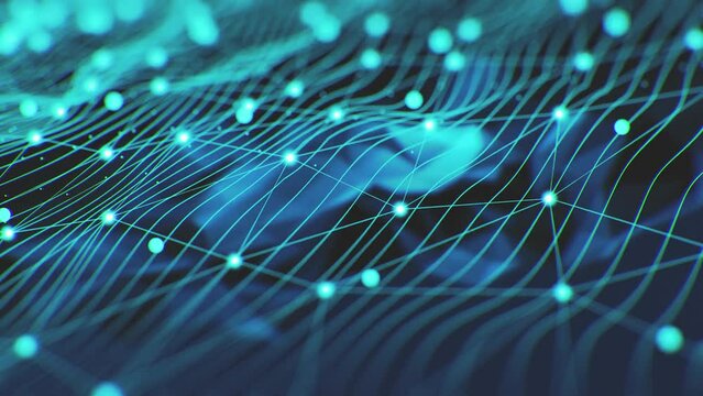 Metaverse Mix Polygonal loop background data fields wave digital technology abstract stream 4K analytic big data