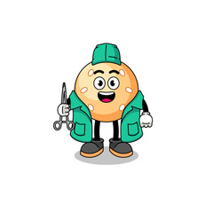Illustration of sesame ball mascot as a surgeon
