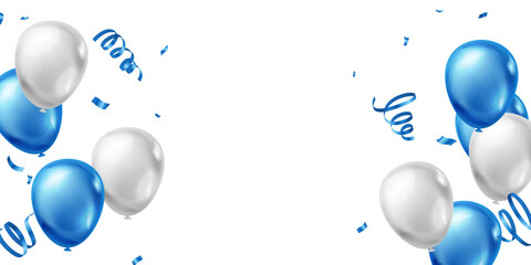 3d blue elegant design balloons for celebration party vector illustration