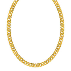 Gold chain isolated. Vector necklace illustration.