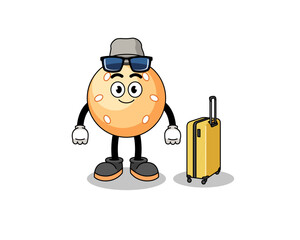 sesame ball mascot doing vacation