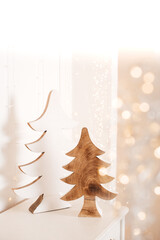 Deko Holztanne Weihnachtsdekoration Weihnachtsbaum , space for text for your design	
