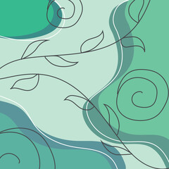 Trendy abstract square art template with floral and geometric elements. Suitable for social media posts, mobile apps, banners design and web/internet ads. Vector fashion backgrounds