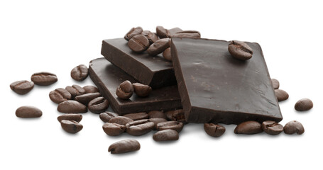 Dark Chocolate Blocks with Coffee Beans