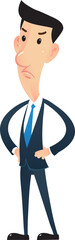 Character businessman posture angry.