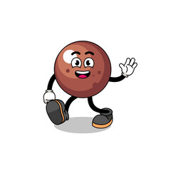 chocolate ball cartoon walking