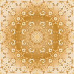 Hand drawn vintage floral pattern background