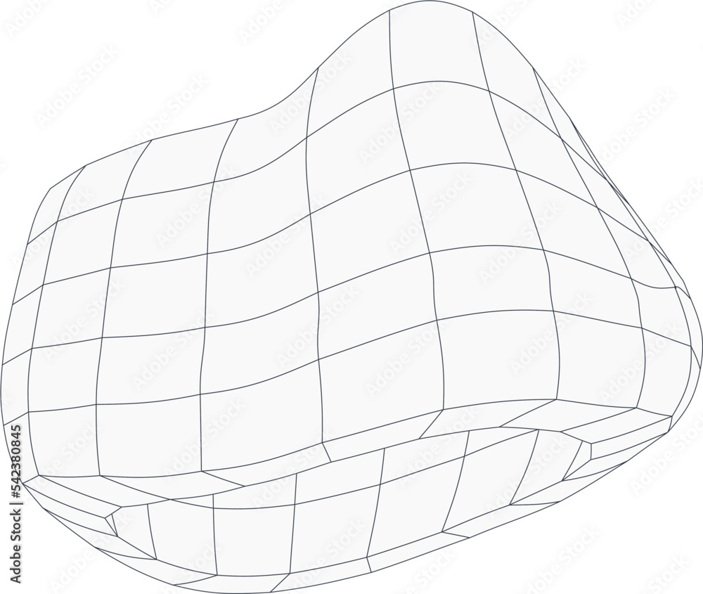 Aufkleber 3d geometric shapes set. wireframe vector figures.