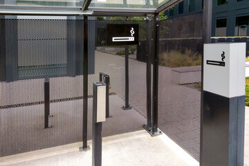 Empty designated smoking area outside. Health concept. - 542380890