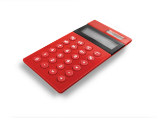 Single plastic calculator on background