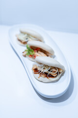 bao bread buns japan chinese dish white background