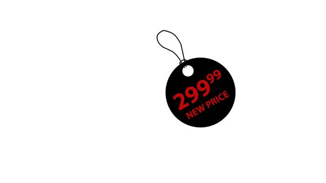 Black Friday. Discount 1 day, Special Offer, 299 $ new price, vector animation 4K