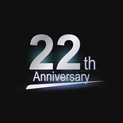 Silver 22th year anniversary celebration Modern logo