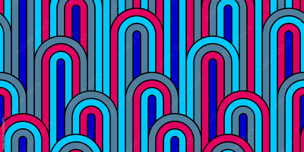 Aufkleber seamless linear vector geometric minimalistic pattern, abstract lines tiling background, stripy weav