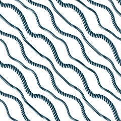 Seamless nautical rope pattern vector. Endless navy illustration with loop cord lines ornament. Minimalistic simple cord stylish illustration. Usable for fabric, wallpaper, wrapping, web and print.