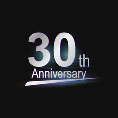 Silver 30th year anniversary celebration Modern logo