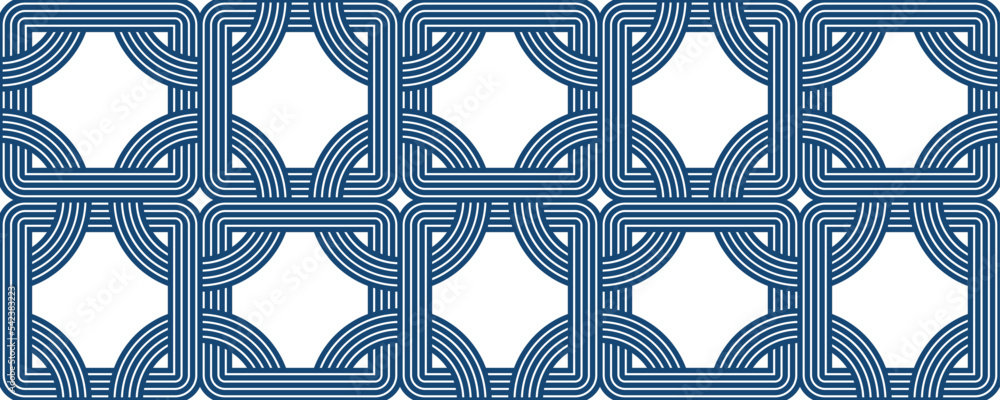 Poster lattice geometric seamless pattern vector design, trendy retro style minimal grid tiling, monochrome