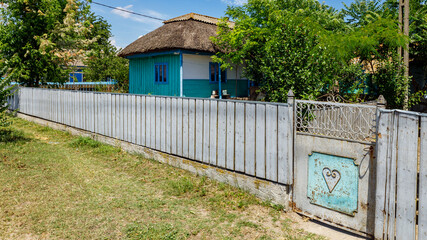 Fototapeta na wymiar Traditional Houses of the Latea Village in the Danube Delta in Romania