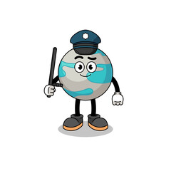 Obraz na płótnie Canvas Cartoon Illustration of planet police