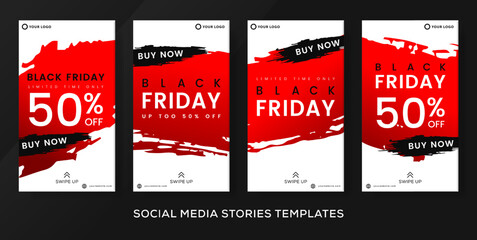 Set stories post banner template for black friday. premium vector