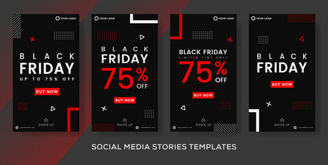 black friday sale store banners template for social media stories post. premium vector